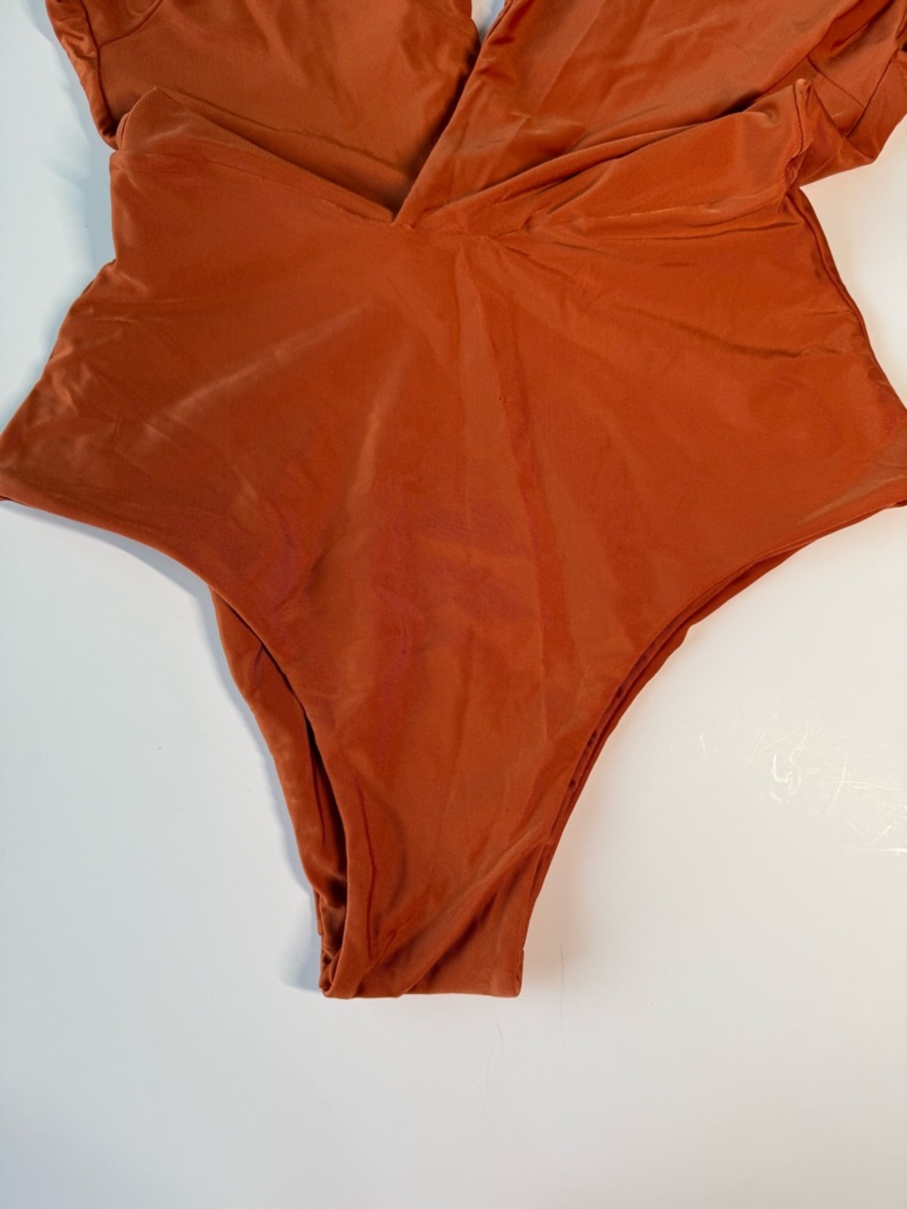 HAIGHT One-Piece Bodysuit in Rust Orange - Classic Scoop Back - Picture 2 of 5
